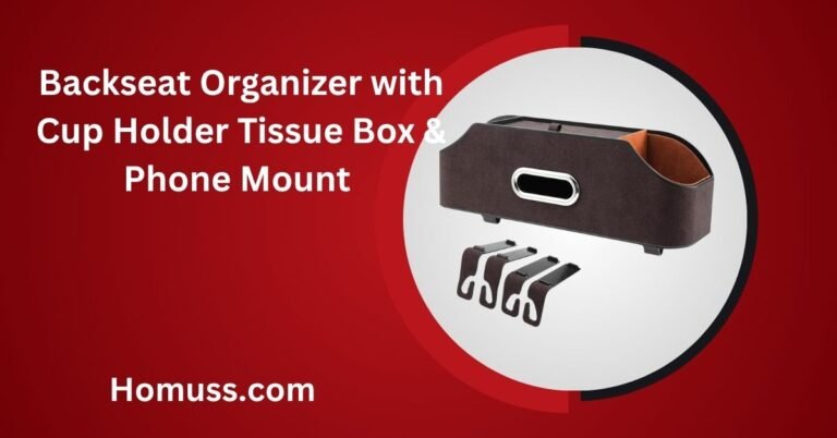 Backseat Organizer with Cup Holder Tissue Box & Phone Mount